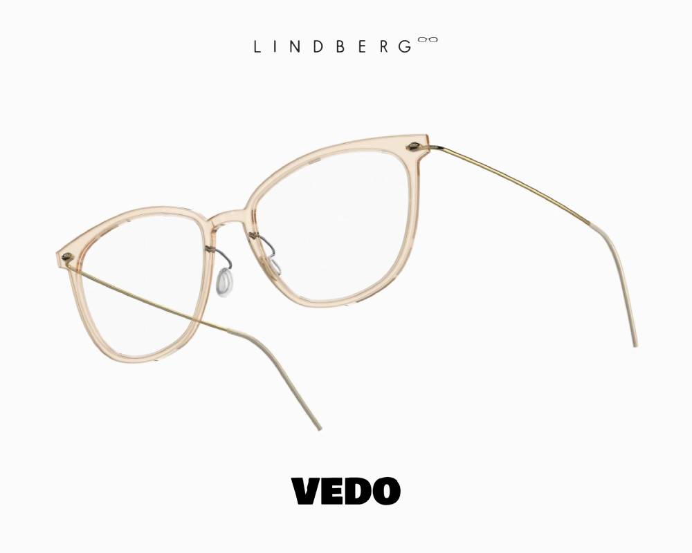 LINDBERG NOW 6647 Soft Cat-Eye Titanium Eyeglasses champagne