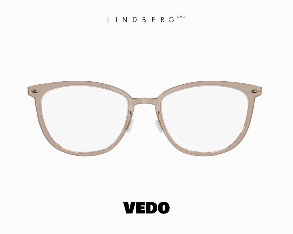 LINDBERG NOW 6647 Soft Cat-Eye Titanium Eyeglasses champagne