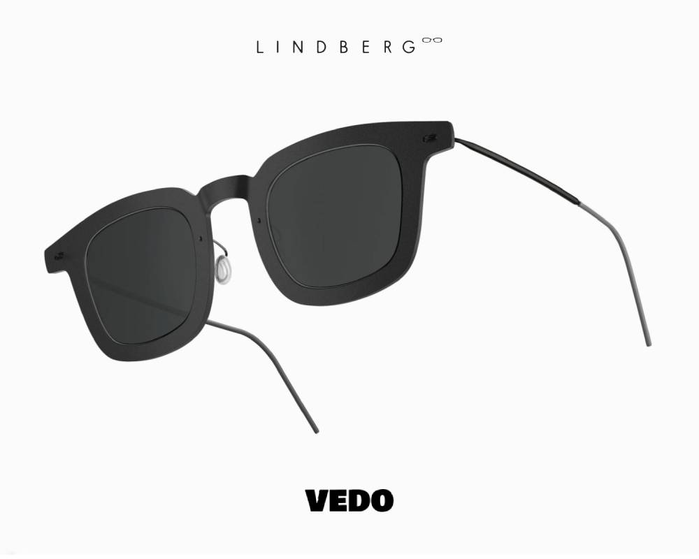 LINDBERG Sun NOW Titanium 8346 Bold Squared Sunglasses vedosunglasses.com black satin
