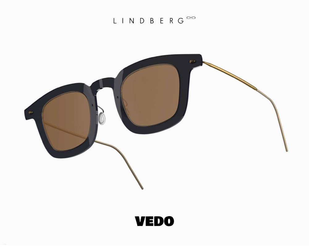 LINDBERG Sun NOW Titanium 8346 Bold Squared Sunglasses vedosunglasses.com black brown lenses