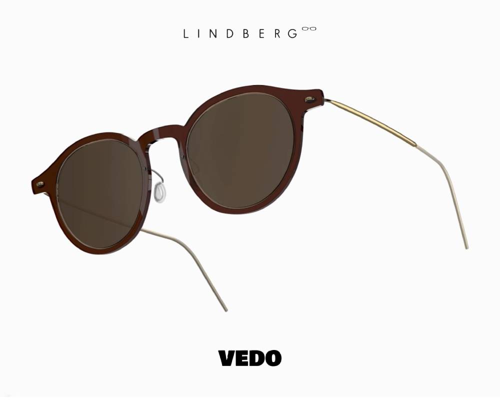 LINDBERG Sun NOW Titanium 8347 Round Sunglasses vedosunglasses brown and brown