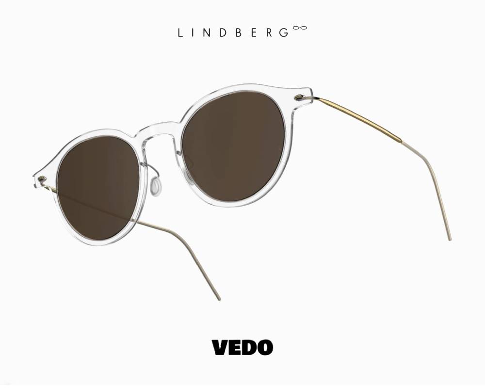 LINDBERG Sun NOW Titanium 8347 Round Sunglasses vedosunglasses chrystal and brown