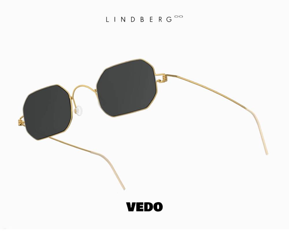 LINDBERG Sun Titanium 8223 Hexagonal Sunglasses gold vedosunglasses.com black lenses