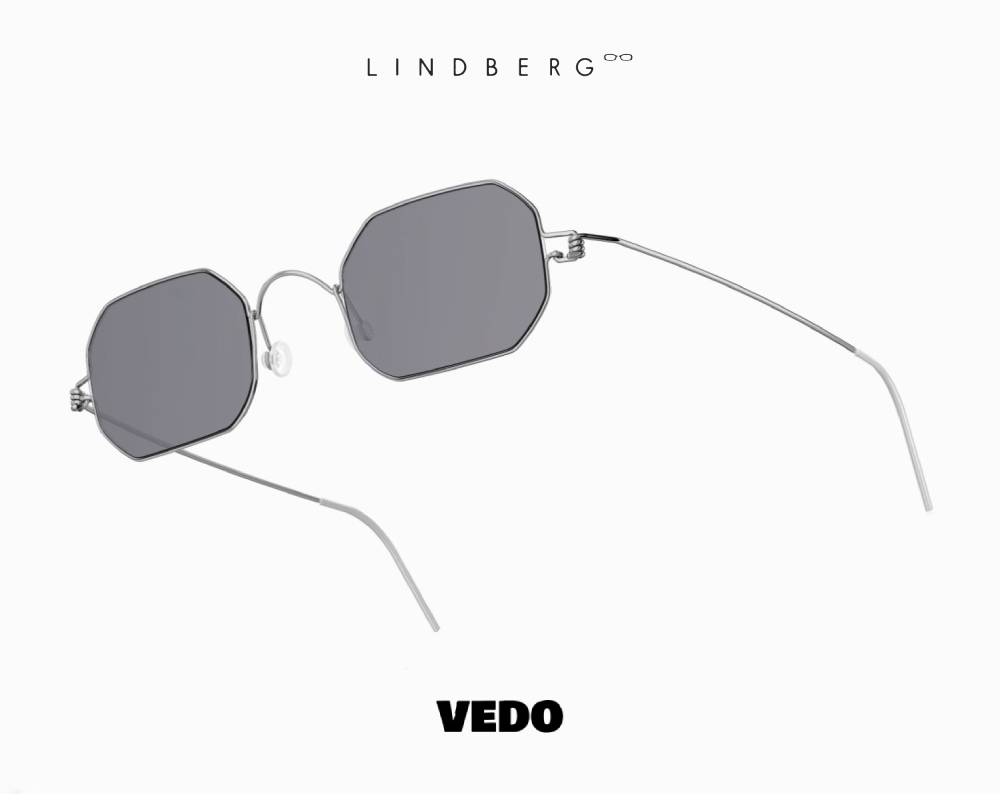 LINDBERG Sun Titanium 8223 Hexagonal Sunglasses silver vedosunglasses.com lavender lenses