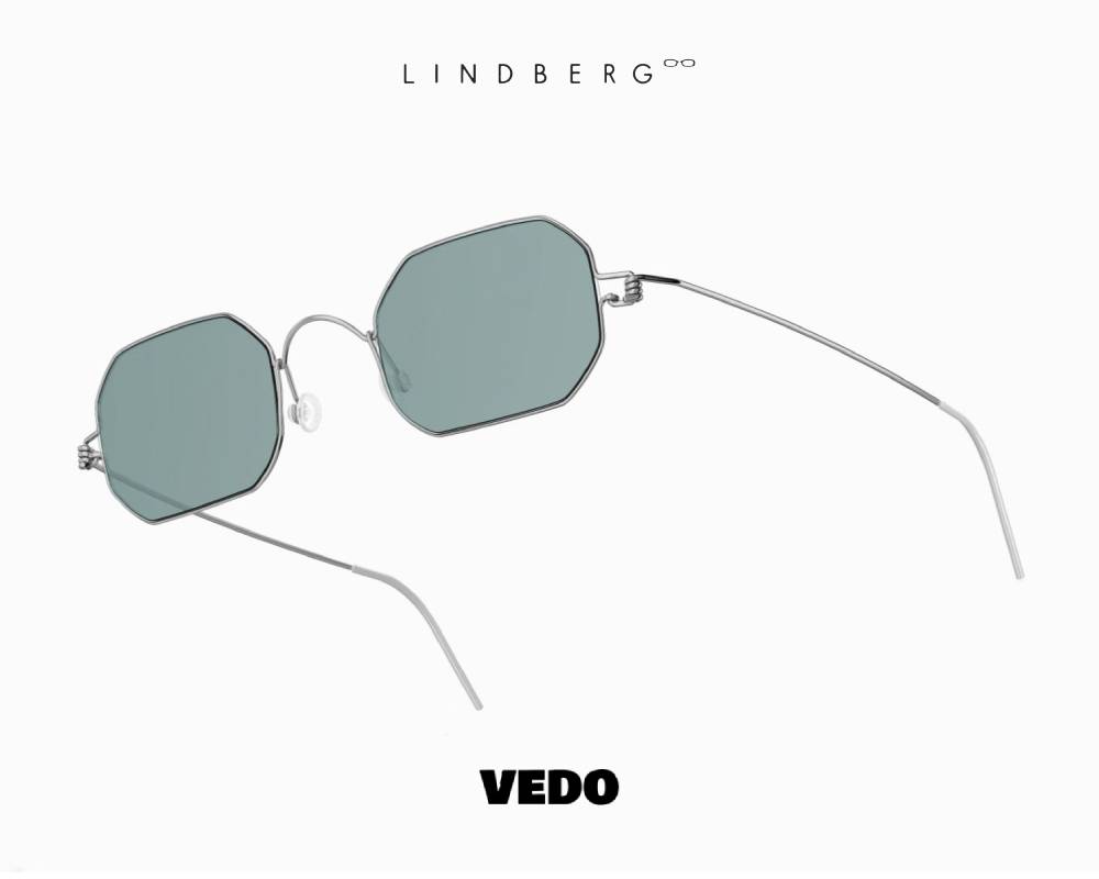 LINDBERG Sun Titanium 8223 Hexagonal Sunglasses silver vedosunglasses.com light blue lenses