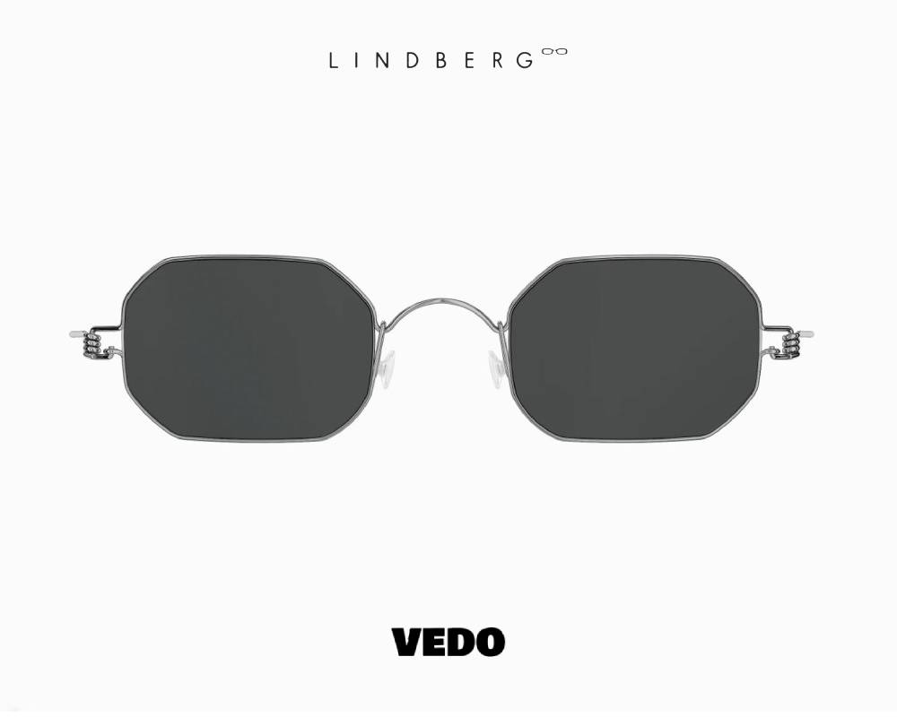 LINDBERG Sun Titanium 8223 Hexagonal Sunglasses silver  vedosunglasses.com black lenses