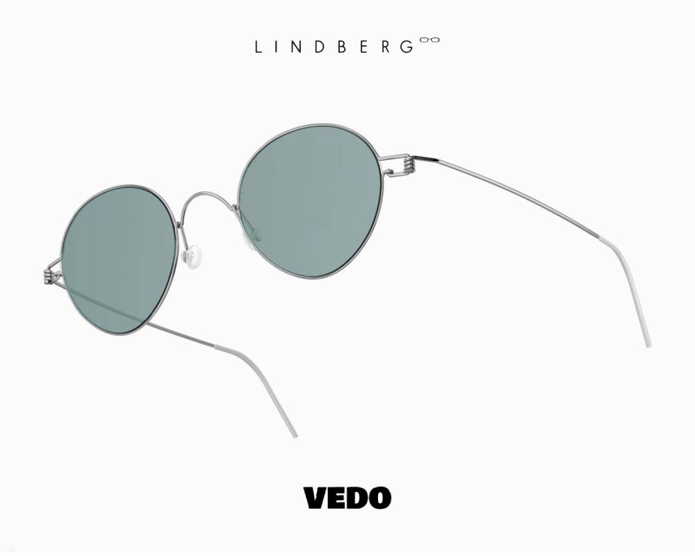 LINDBERG Sun Titanium 8224 Round Sunglasses silver vedosunglasses.com light blue lenses