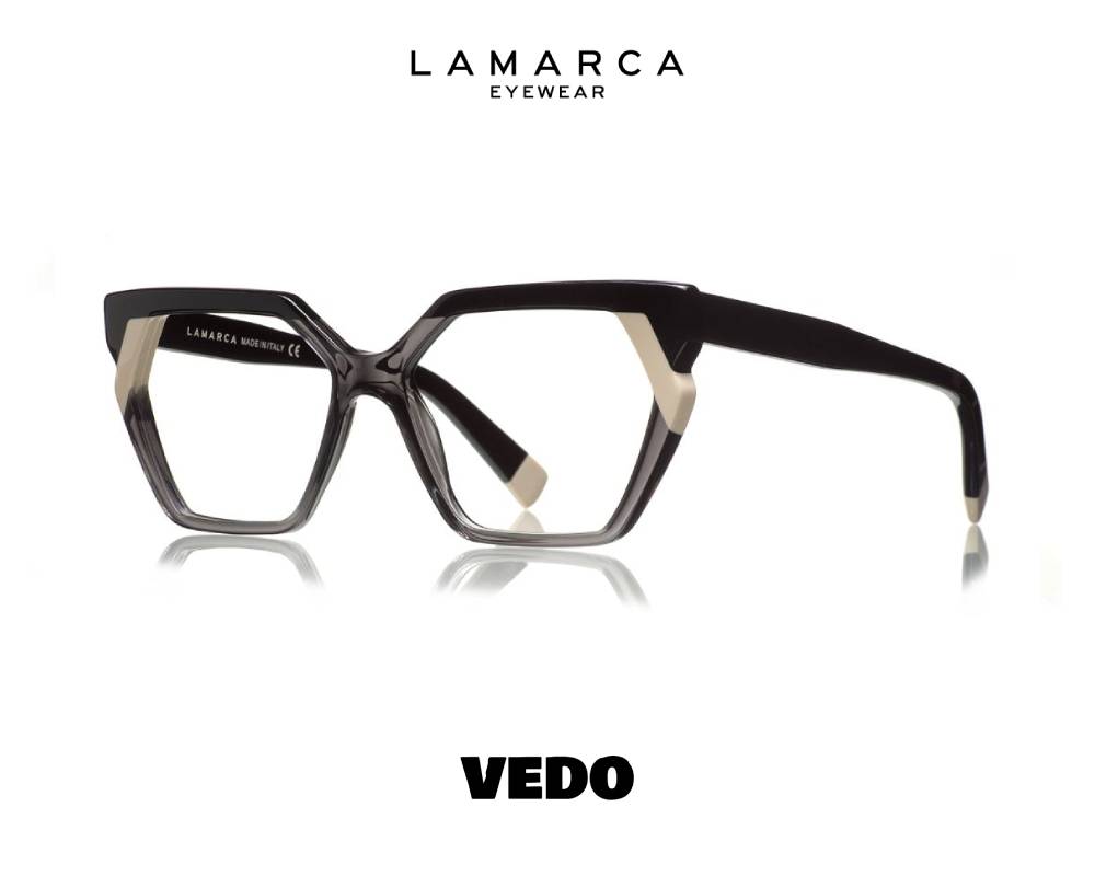 Lamarca Fusioni 156 – Oversized Squared Cat-Eye Butterfly Eyeglasses vedosunglasses.com 01 black grey