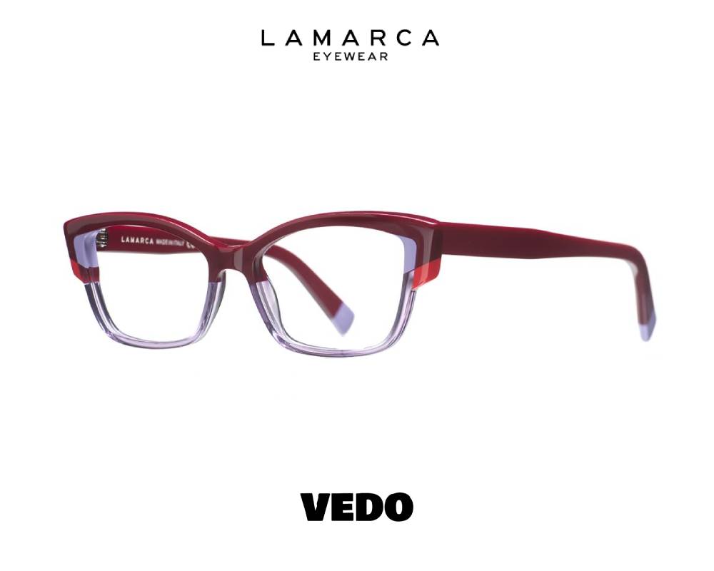 Lamarca Fusioni 170 Narrow Cat-Eye Eyeglasses vedosunglasses.com bordeaux transparent liliac