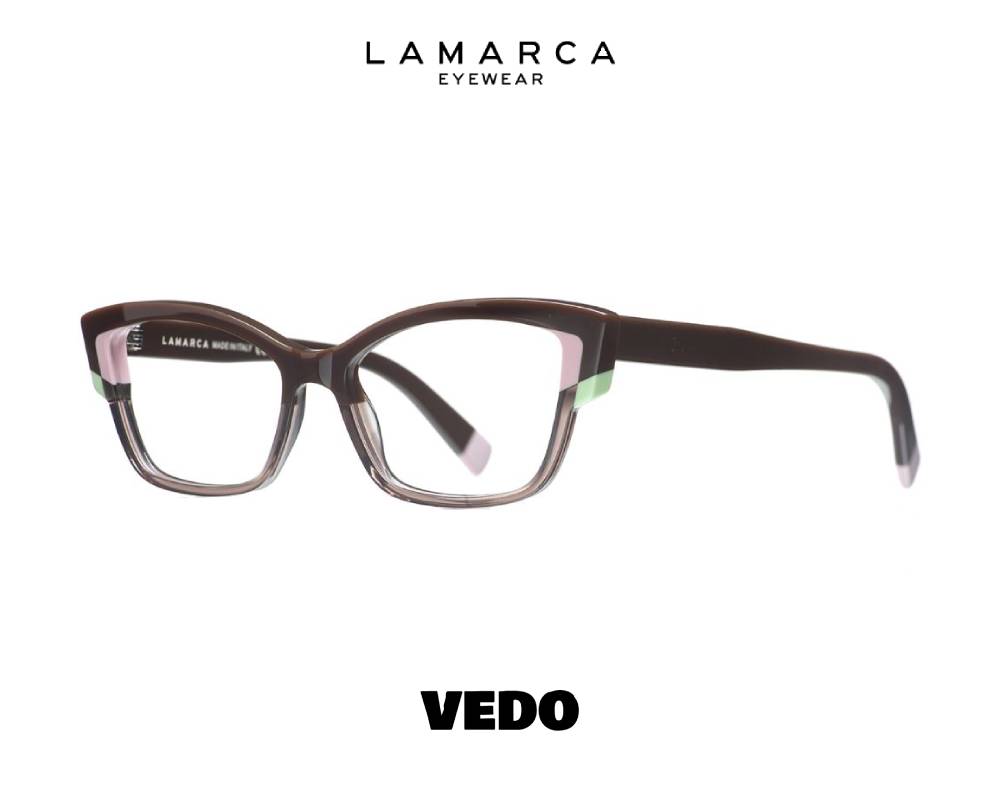 Lamarca Fusioni 170 Narrow Cat-Eye Eyeglasses vedosunglasses.com brown transparent