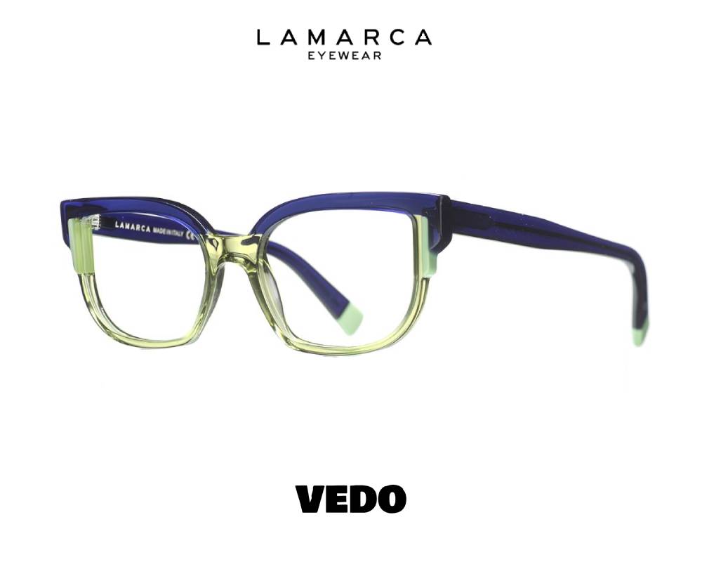 Lamarca Fusioni 172 Soft Round Cat-Eye Eyeglasses vedosunglasses.com blue and green mint