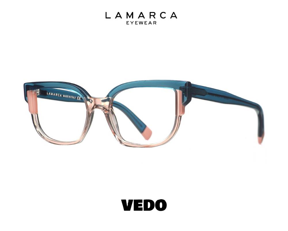 Lamarca Fusioni 172 Soft Round Cat-Eye Eyeglasses vedosunglasses.com trasparent pink light blue