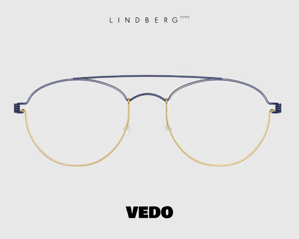 Lindberg Air Titanium Rim CHRISTOFFER Round Aviator Eyeglasses vedosunglasses blue gold