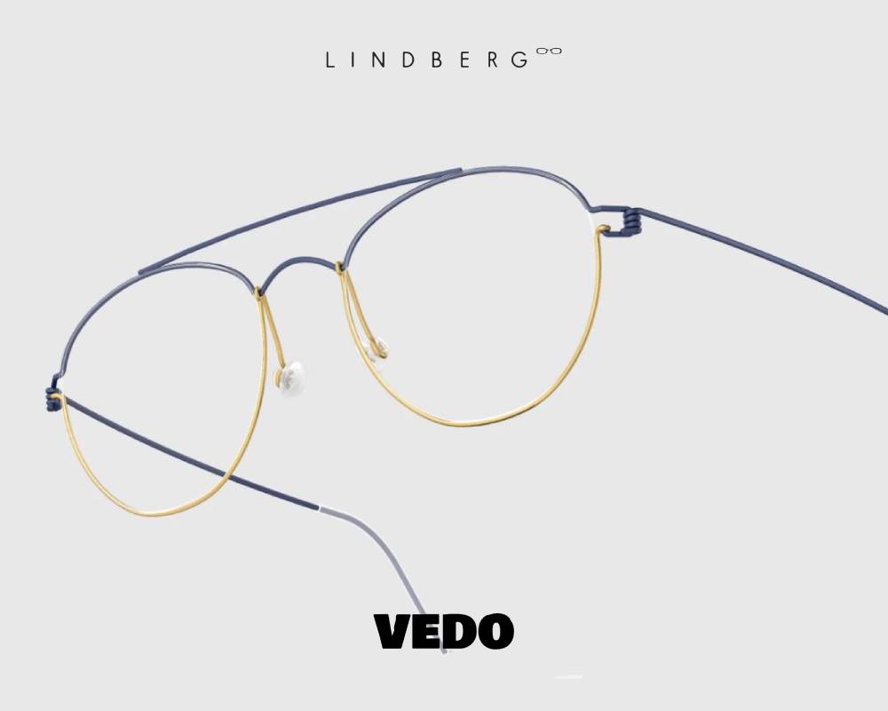 Lindberg Air Titanium Rim CHRISTOFFER Round Aviator Eyeglasses vedosunglasses blue gold