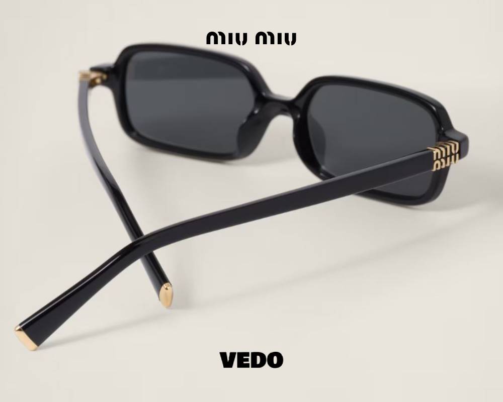 MIU MIU 11ZS – Small Rectangular Sunglasses black vedosunglasses