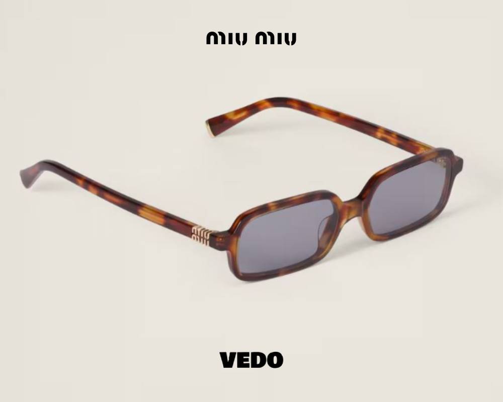 MIU MIU 11ZS – Small Rectangular Sunglasses brown havana vedosunglasses