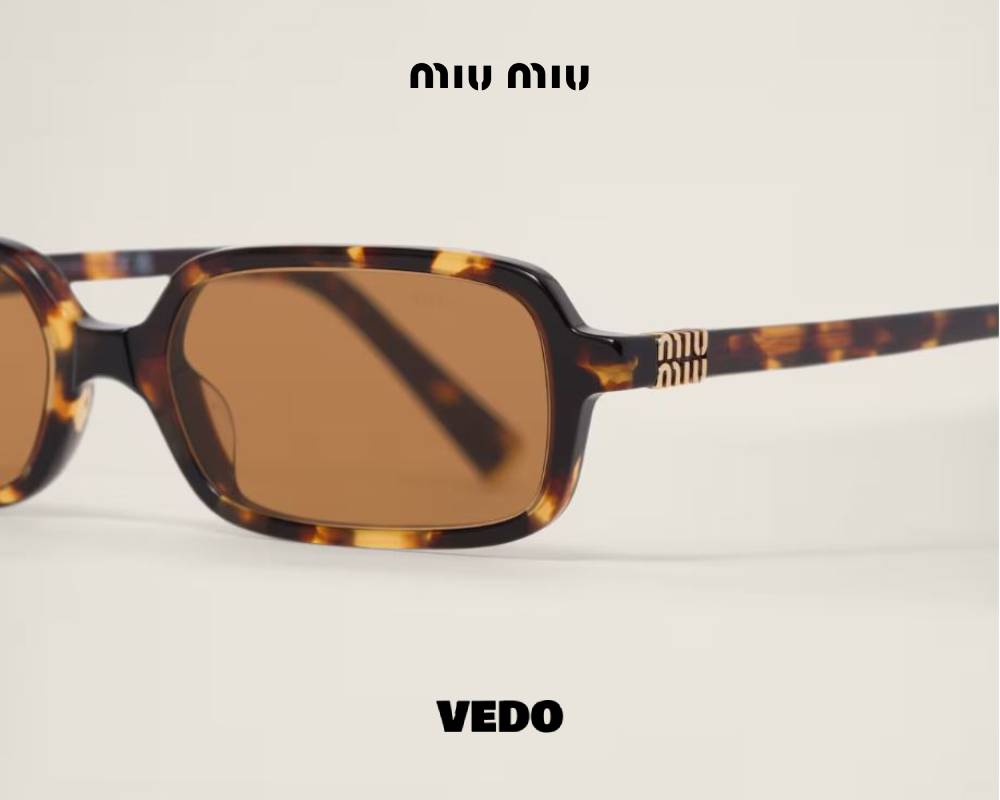 MIU MIU 11ZS – Small Rectangular Sunglasses honey havana vedosunglasses