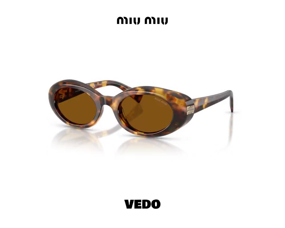 Miu Miu B09S Rêverie Feminine Wraparound Sunglasses vedosunglasses.com brown havana