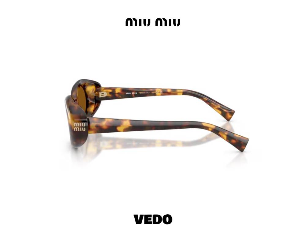 Miu Miu B09S Rêverie Feminine Wraparound Sunglasses vedosunglasses.com brown havana