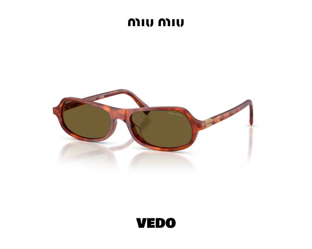 Miu Miu B10 Square Minimal Acetate Sunglasses vedosunglasses cognac brown havana