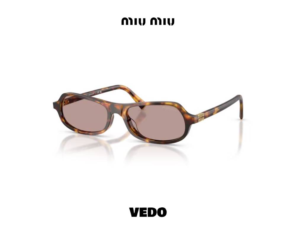 Miu Miu B10 Square Minimal Acetate Sunglasses vedosunglasses honey brown havana