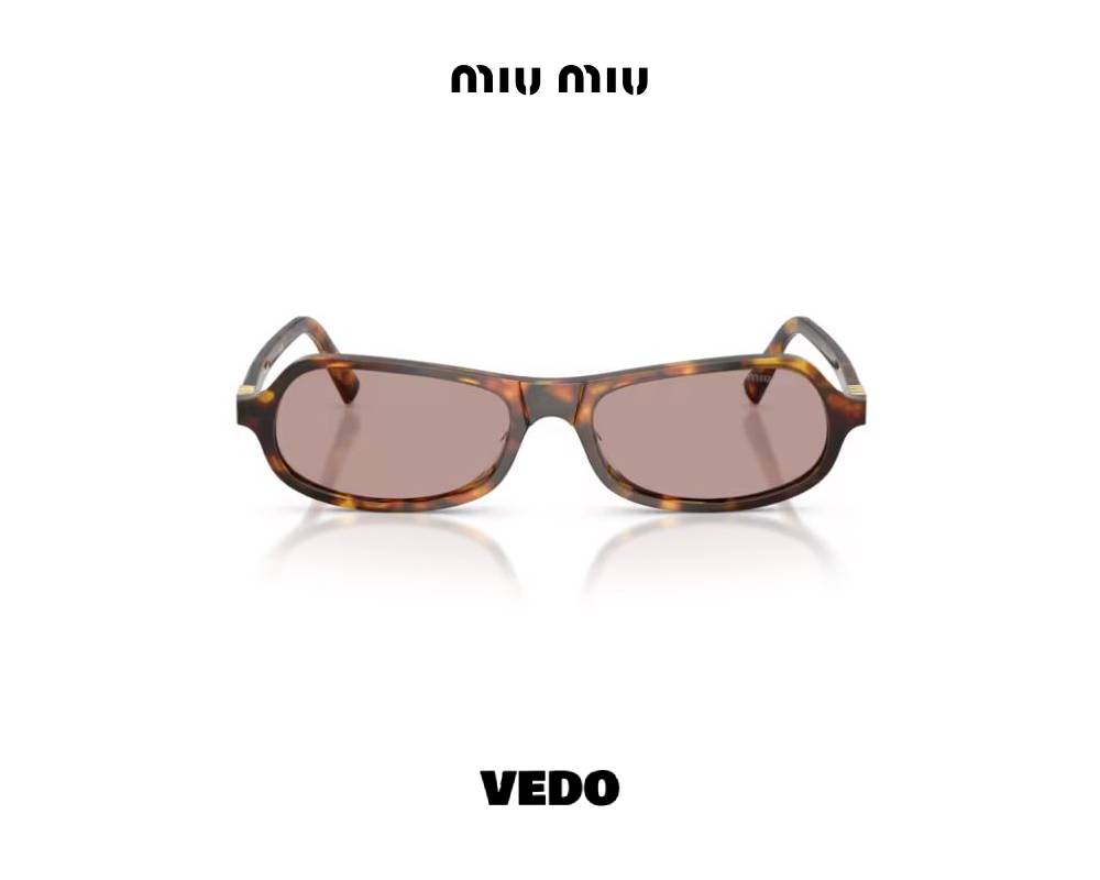Miu Miu B10 Square Minimal Acetate Sunglasses vedosunglasses honey brown havana