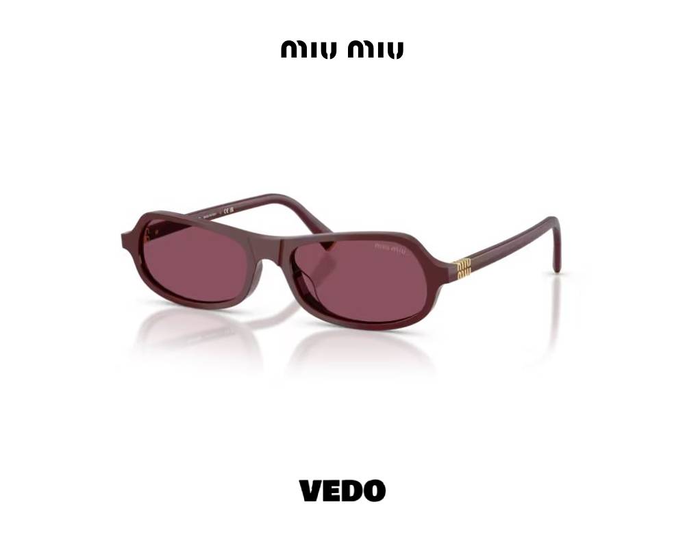 Miu Miu B10 Square Minimal Acetate Sunglasses vedosunglasses red cherry