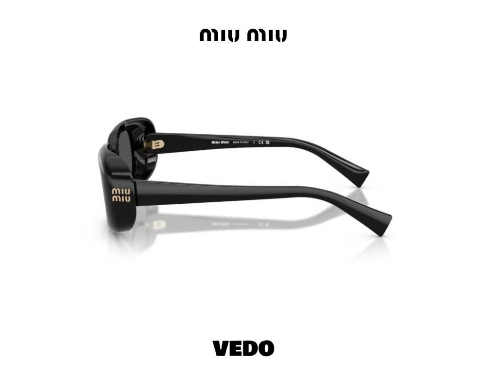 Miu Miu B13 Rêverie Rectangular Feminine Sunglasses vedosunglasses.com black