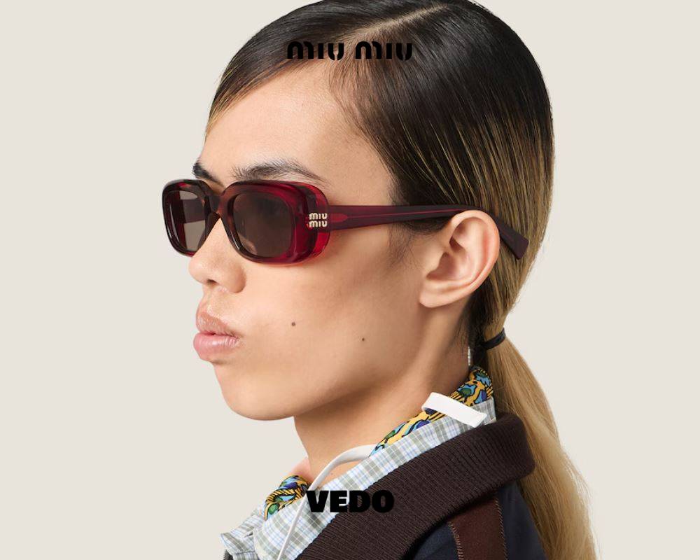 Miu Miu B13 Rêverie Rectangular Feminine Sunglasses vedosunglasses.com bordeaux