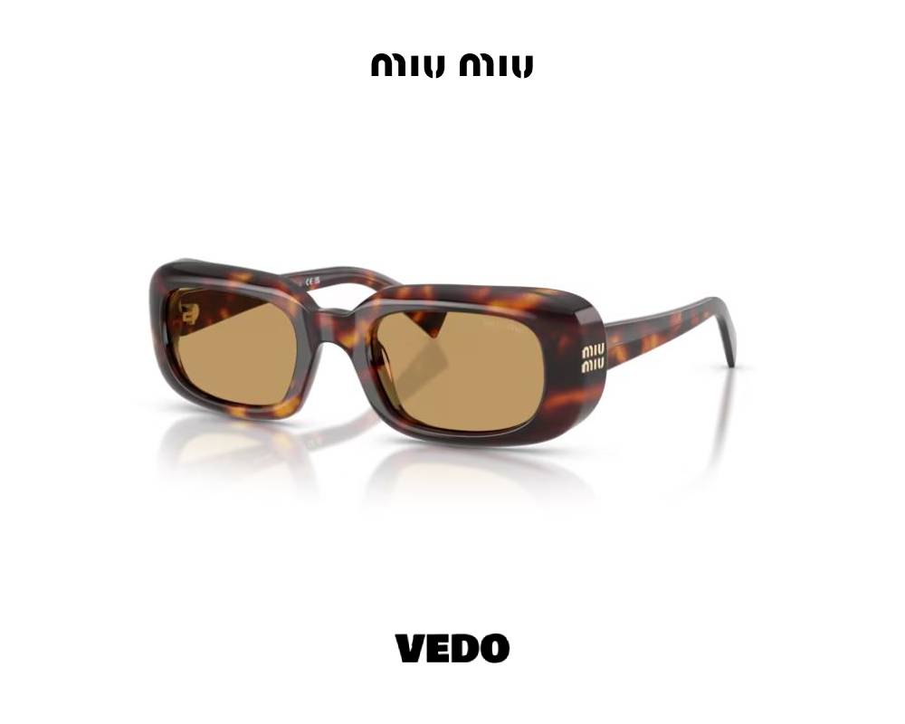 Miu Miu B13 Rêverie Rectangular Feminine Sunglasses vedosunglasses.com brown havana