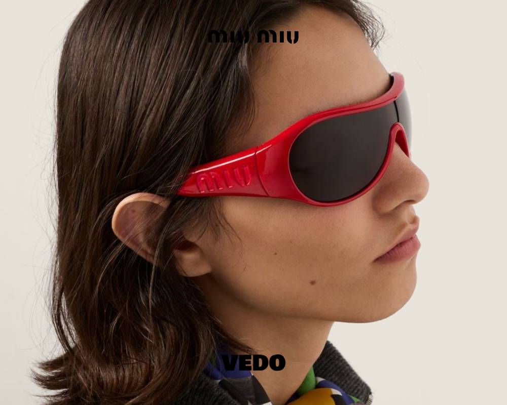 Miu Miu B14 Wraparound Archive 2005 Shield Sunglasses vedosunglasses.com  red