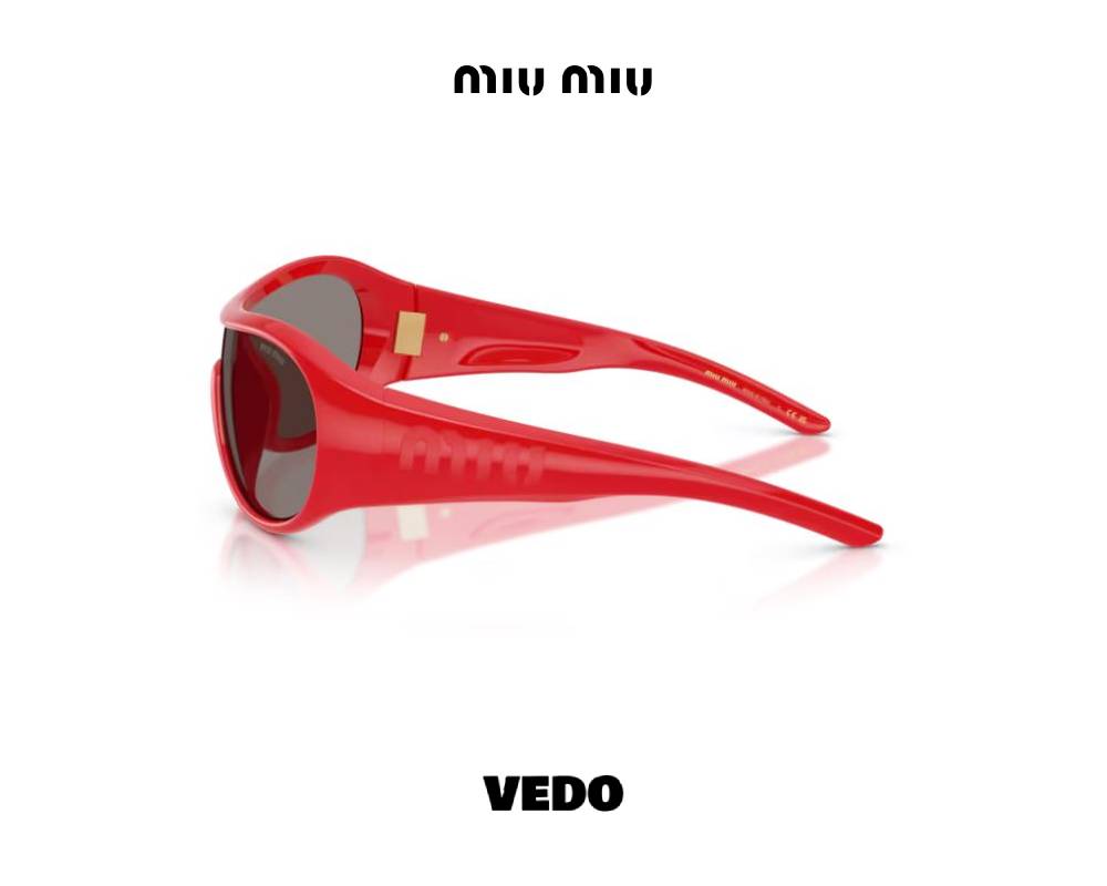 Miu Miu B14 Wraparound Archive 2005 Shield Sunglasses vedosunglasses.com red