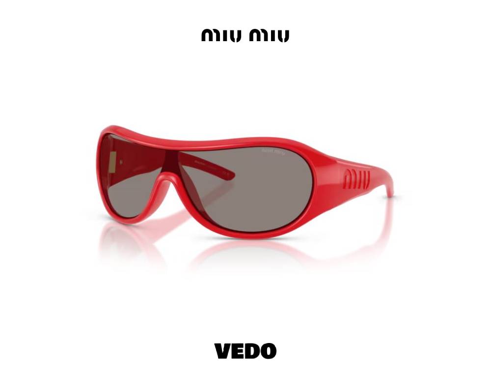 Miu Miu B14 Wraparound Archive 2005 Shield Sunglasses vedosunglasses.com red
