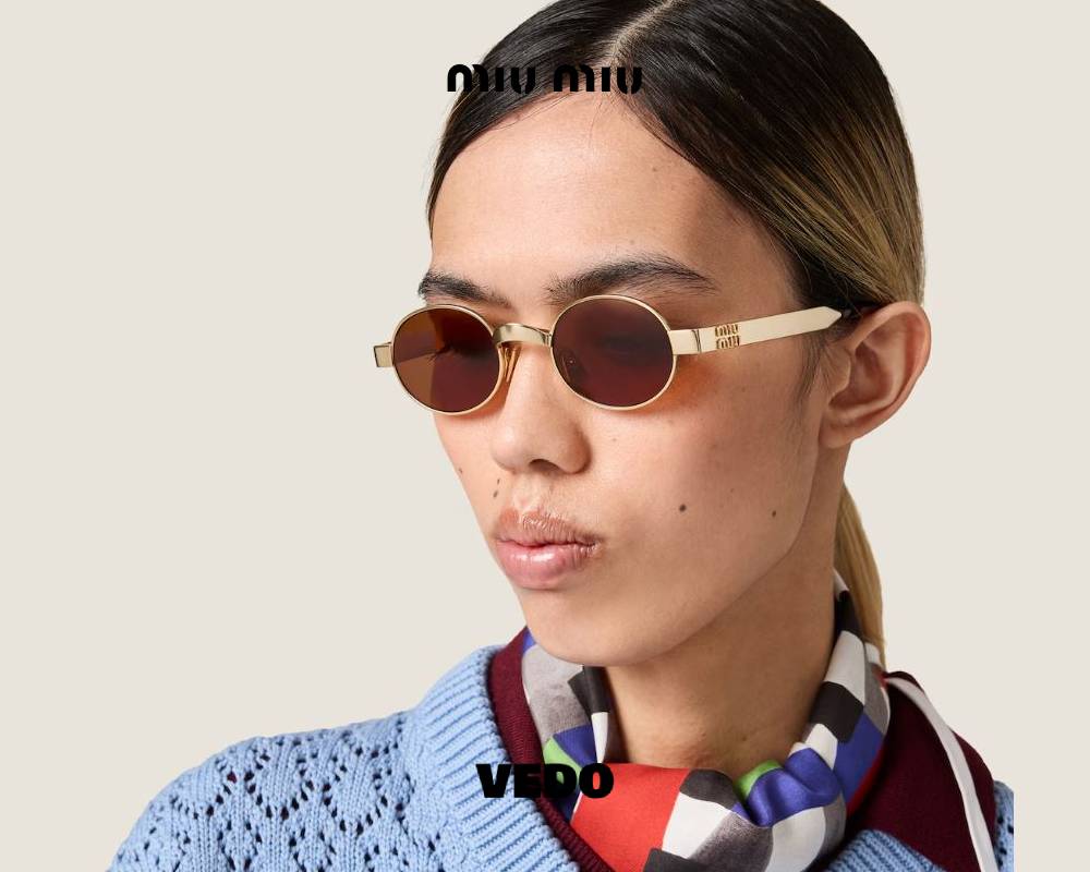 Miu Miu B51 Oval Metal Sunglasses vedosunglasses.com gold 