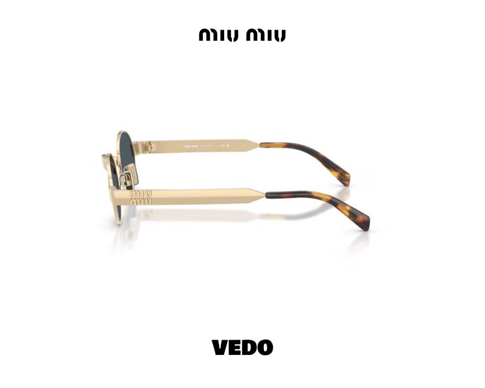 Miu Miu B51 Oval Metal Sunglasses vedosunglasses.com light gold 