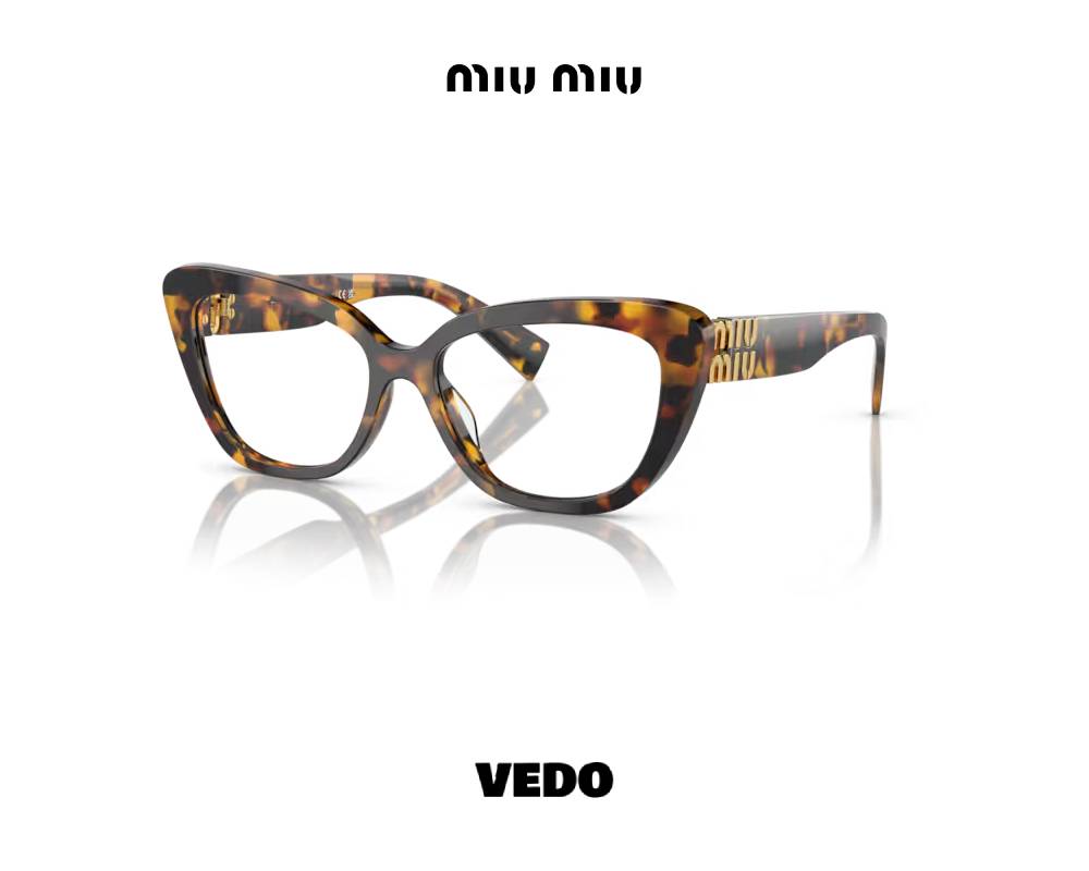 Miu Miu MU 05VV bold Cat-Eye eyewear brown havana 
