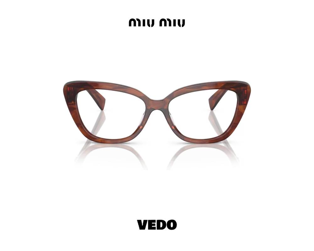Miu Miu MU 05VV bold Cat-Eye eyewear brown tobacco