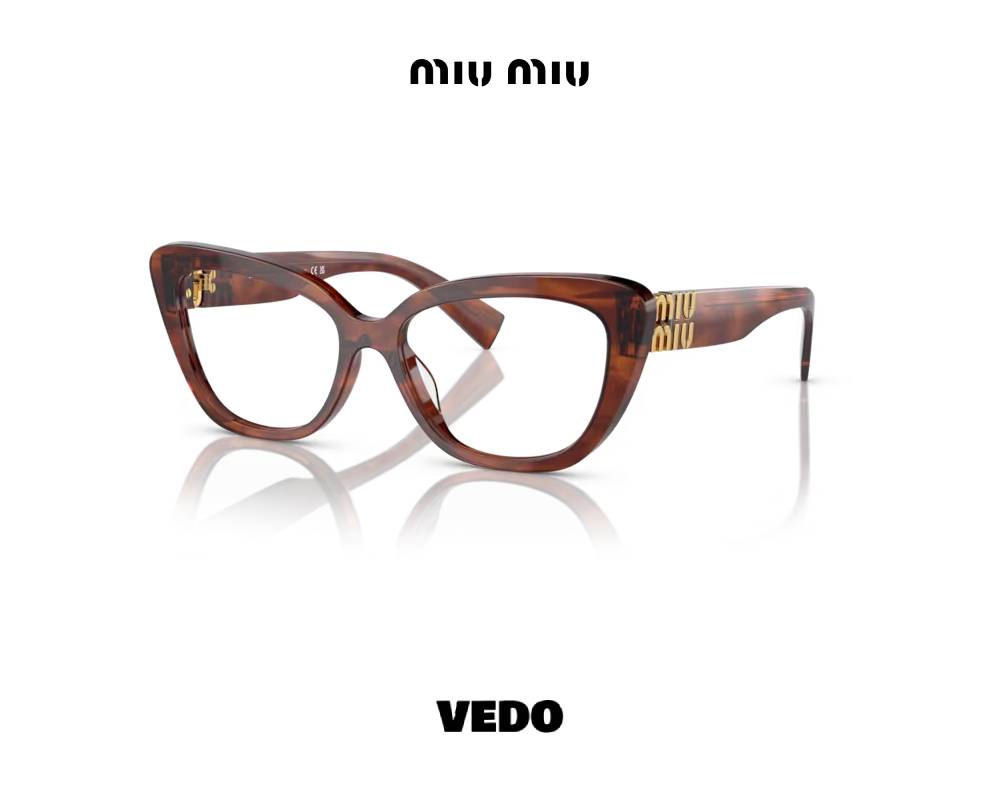 Miu Miu MU 05VV bold Cat-Eye eyewear brown tobacco