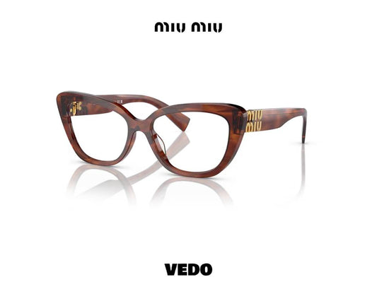 Miu Miu MU 05VV bold Cat-Eye eyewear brown tobacco