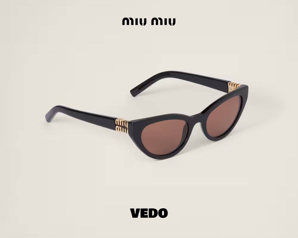Miu Miu SMU A04 Cat-Eye Sunglasses black brown 