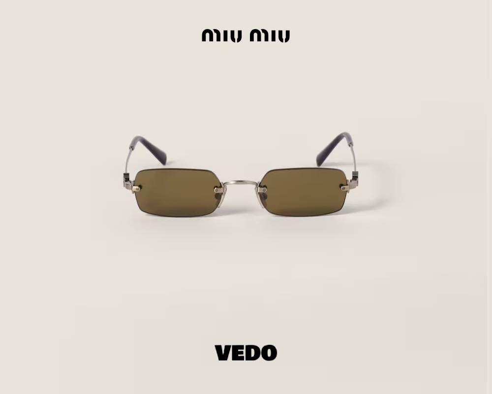 Squared glasant Miu Miu SMU B50 Sunglasses gold old
