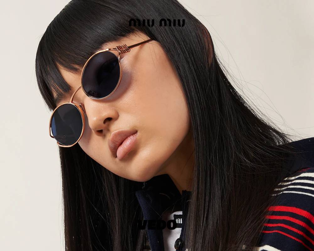 Oval Miu Miu SMU 52Y Metal Sunglasses rose gold 