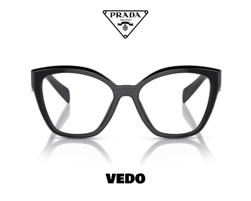 Oversize butterfly PRADA 20ZV eyeglasses vedosunglasses.com black