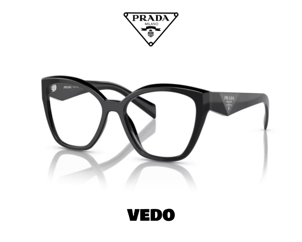 Oversize butterfly PRADA 20ZV eyeglasses vedosunglasses.com black