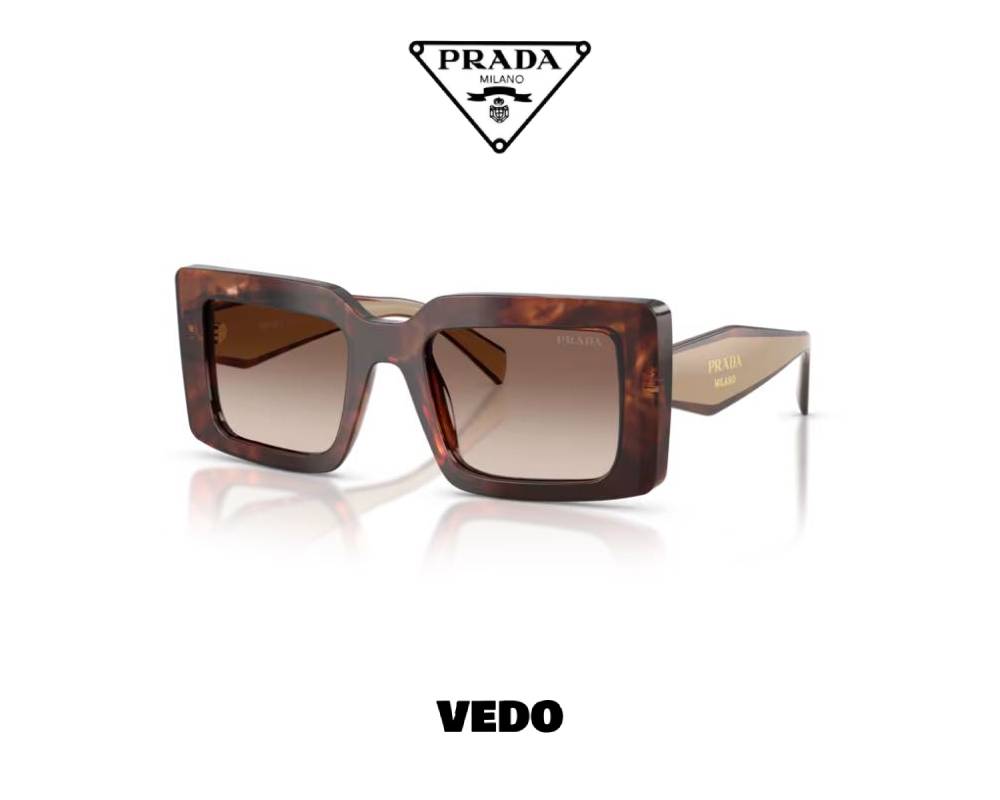 Prada D01S Oversized Rectangular Acetate Sunglasses caramel / brown vedosunglasses.com