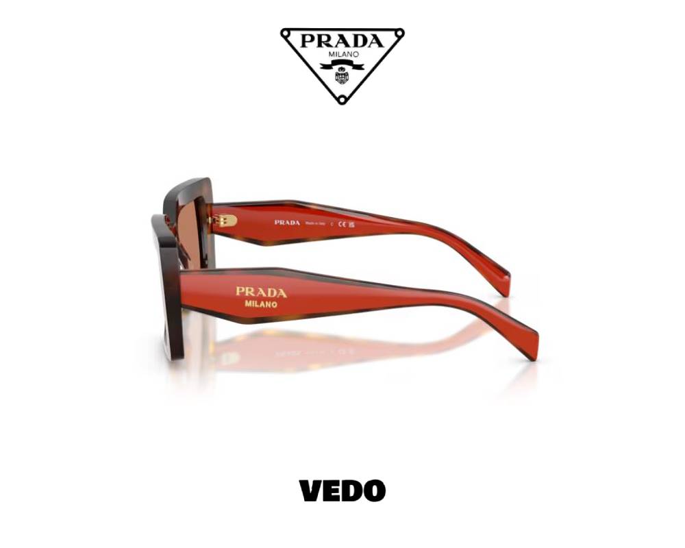 Prada D01S Oversized Rectangular Acetate Sunglasses brown orange vedosunglasses.com
