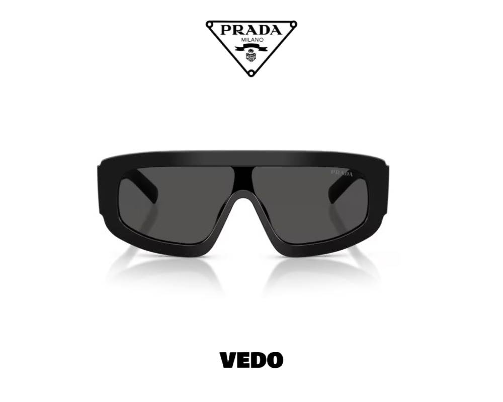 Prada D10S Aviator Wraparound Sunglasses black