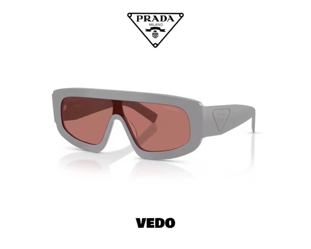 Prada D10S Aviator Wraparound Sunglasses cement grey
