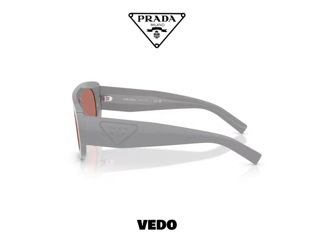 Prada D10S Aviator Wraparound Sunglasses cement grey