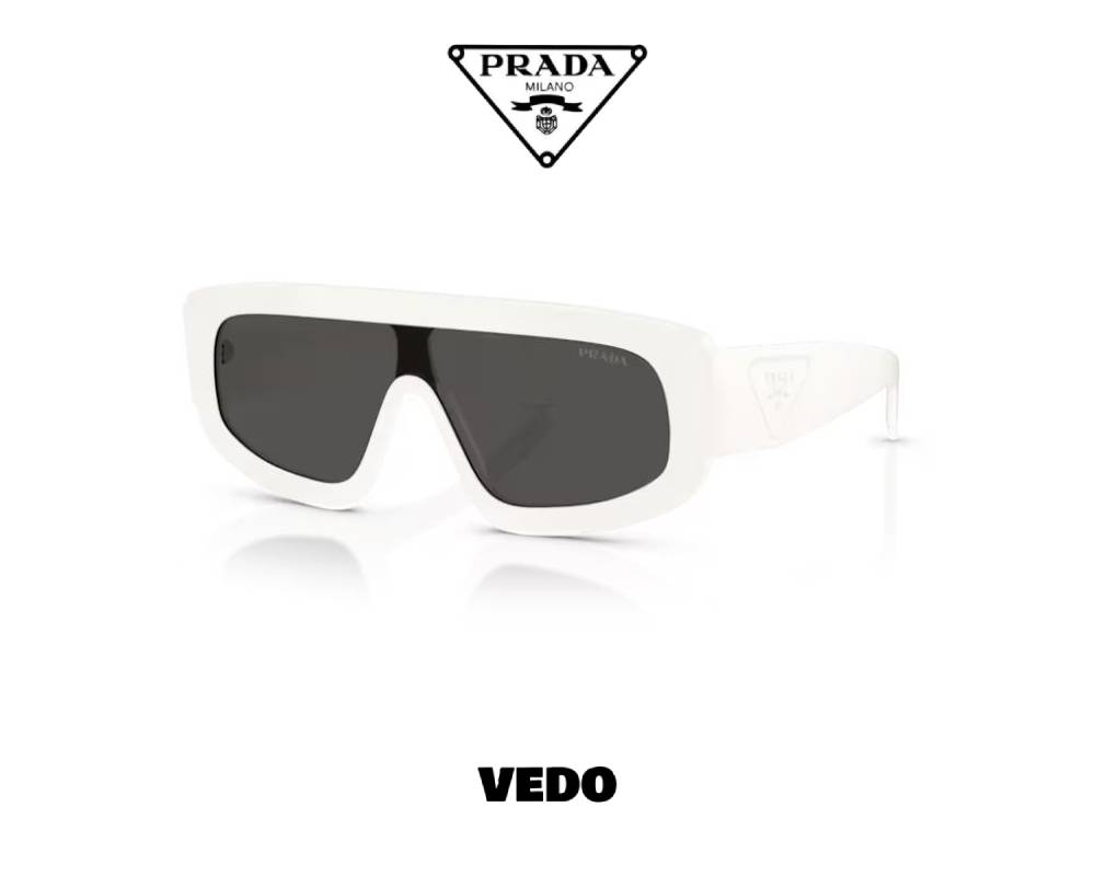 Prada D10S Aviator Wraparound Sunglasses white 